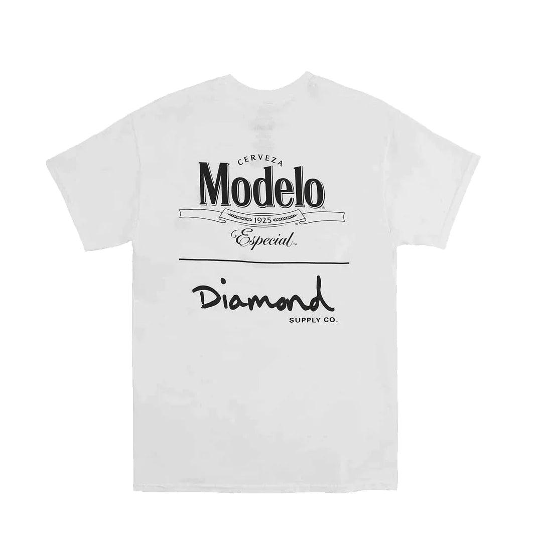 Polera Diamond x Cerveza Stacked Blanca