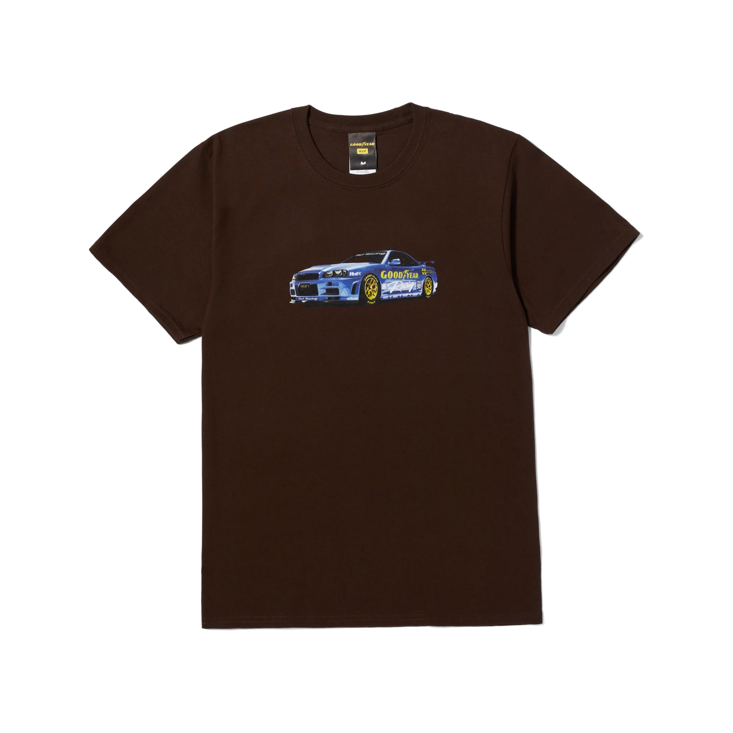 Polera HUF X GOODYEAR SKYLINE R34 Chocolate