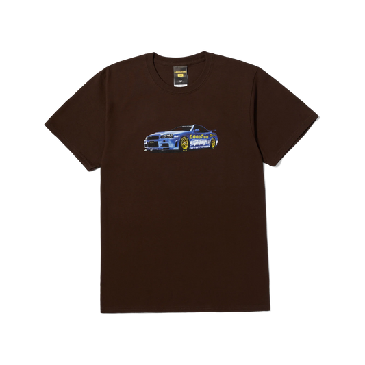 Polera HUF X GOODYEAR SKYLINE R34 Chocolate