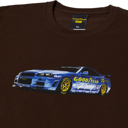 Polera HUF X GOODYEAR SKYLINE R34 Chocolate